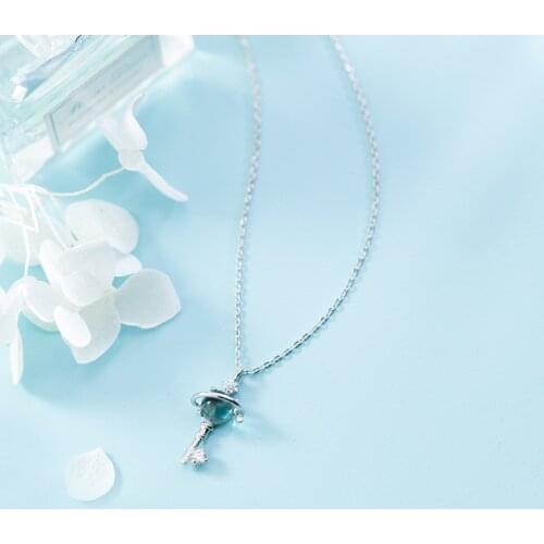 MloveAcc Real 100% 925 Sterling Silver Shiny Aurora Pendant Necklaces for Women Fashion Sterling Silver Jewelry