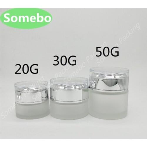 500pcs/lot 20G 30G 50 G Frosted Glass Cream and Lipstic Jar Glass Jar for Senior Cream Bottle