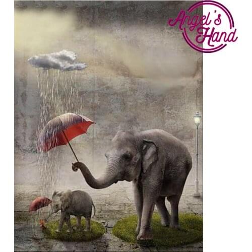 5D DIY Diamond Painting elephant umbrella Embroidery Full Square Diamond Cross Stitch Rhinestone Mosaic wall Painting Decor Gift