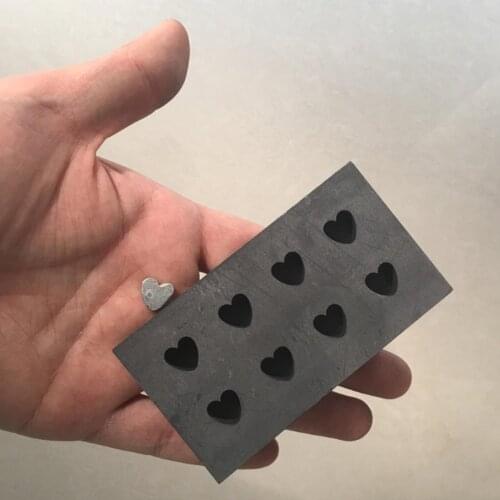 8 Mullti-holes Heart Shape Graphite Ingot Mold Metal Casting Mould Thermal Stability
