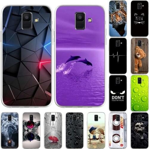 TPU Case For Samsung J6 Cases Animal Pattern Back Cover On Samsung Galaxy J6 2018 SamsungJ6 Plus Soft Painted Phone Coque