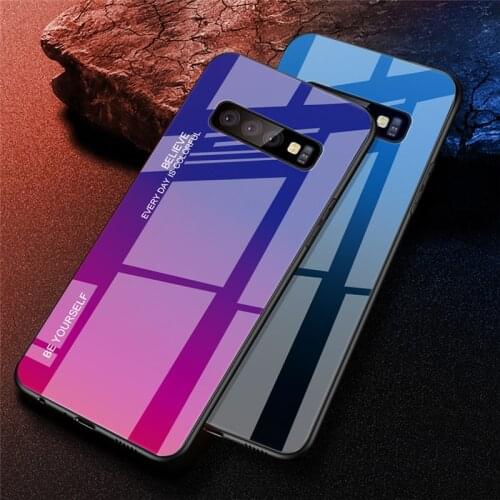 Tempered Glass Gradient Case For Samsung Galaxy S8 S9 S10 E Plus Note8 Note9 M10 M20 M30 A10 A30 A50 A5 A6 A7 A8 J4 J6 J8 Cover