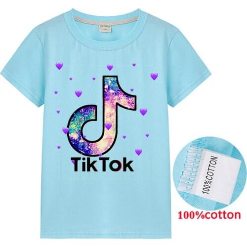 Children 3D Tik Tok Cartoon T-shirt Boys And Girls 2-14 years T-shirts Printed Kids Clothes Girls Tshirt Short Sleeves