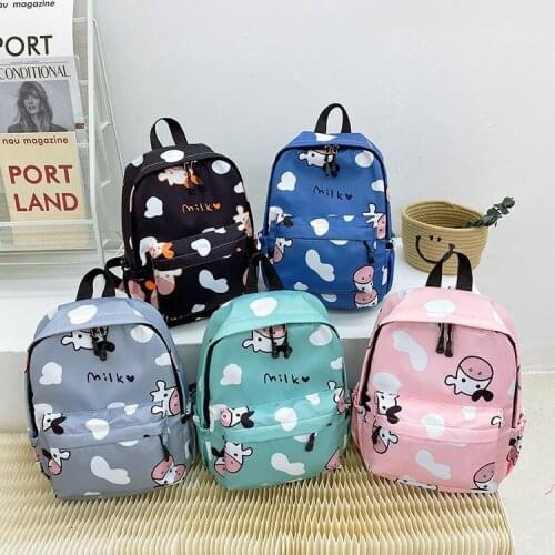 Kindergarten Childrens Backpack Cute Cartoon Cow Backpack Elementary School Students Boy& Girls Light Outdoor Travel Bag
