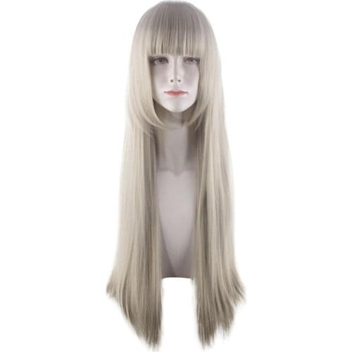 80cm Anime KAKEGURUI Momobami Ririka Long Wig Cosplay Wig Role Play Watermelon Cream Yellow
