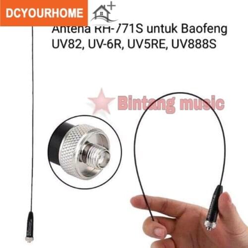 Antena HT DVE RH771S Duelband VHF - UHF Conector SMA Female power/ NA-771 BF-5R 888S