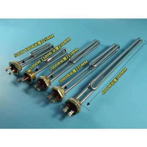 1 Inch Copper Head Electric Heating Rod 32mm Solar Water Tank Assisted Stainless Steel Heating Tube Heater Sheet Heating Tube