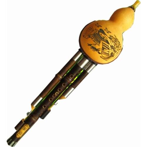 Black Bamboo ThreeTone Hulusi Flute Gourd Flauta Crashproof Calabash Flute Hulusi Folk Instrument Professional Calabash Hulusi