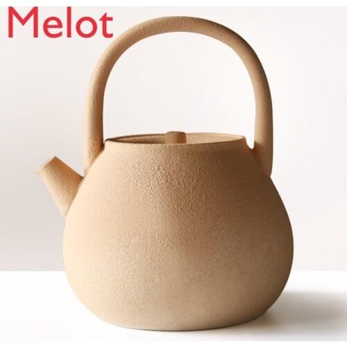 Clay Tea Brewing Pot Lifting Handle Handmade Kettle Alcohol Charcoal Stove Electric Ceramic Stove Kombucha Water Pot
