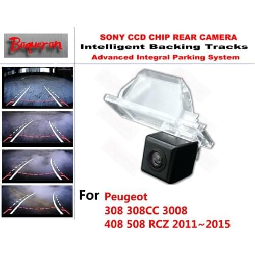 For Peugeot 308 308CC 3008 408 508 RCZ 11~15 CCD Car Backup Parking Camera Intelligent Tracks Dynamic Guidance Rear View Camera