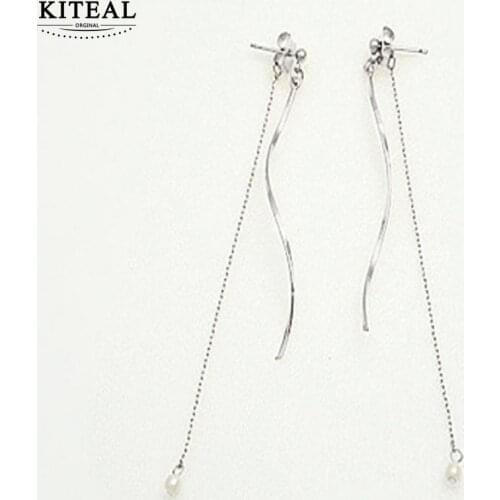 KITEAL Hot New Fashion Goddess earrings Zircon Rear Hanging Ear Studs 86mm*65mm oorbellen floating charms