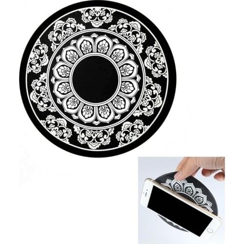 12*12cm Round Car Non-Slip Mat Lotus pattern Auto Silicone Interior Dashboard Phone Anti-Slip Storage Mat Pads Car Accessories