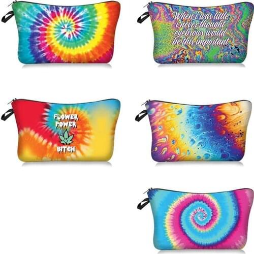 Colorful personalized printing Cosmetic Case Women Makeup Bags Ladies Storage Bags for Travel with Angel Wings Mini Handbag