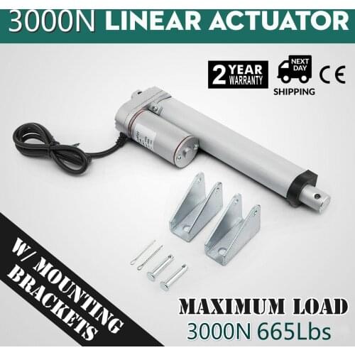 665 Ibs 3000N 4-18 Inch Electric Motor Linear Actuator DC 12V 4-10mm/s for Lectric Self Unicycle Scooter Input Voltage Range