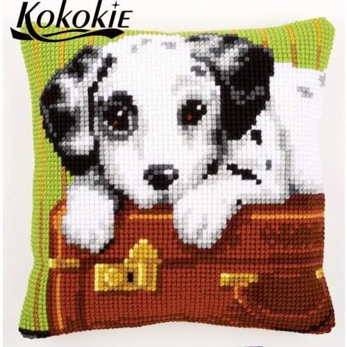 Diy material for handicraft embroidery yarn pillowcase cartoon cushion embroider needlework kits cross stitch pillow kits