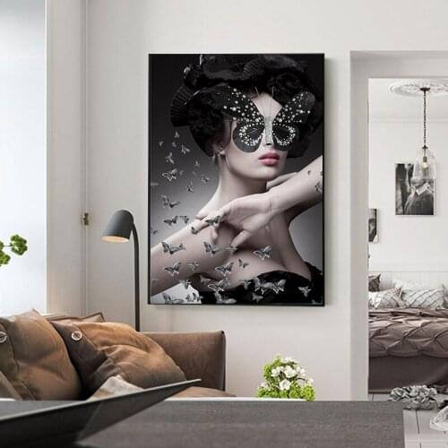 Wall Art Back To The Future Picture Black and White Red Lips Characters Vintage Walls Paintings Women Canvas Painting Home Decor