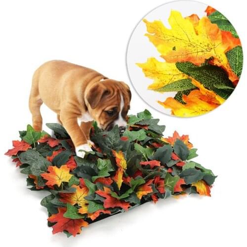 Snuffle Mat Slow Feeding for Dogs Leaves Sniffing Playing Mat Jungle Emulational Pet Interactive Toy Find Food Training supply