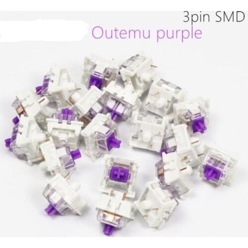 Outemu 3pin Transparent case purple Switch for custom mechanical keyboard gh60 tada68 rgb 87 104 zz96 62g Tactile