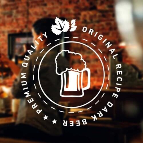 Beer Shop Sticker Original Recipe Dark Beer Vintage Shop Decor Sign Retro Bar Pub Poster Decal Vivyl