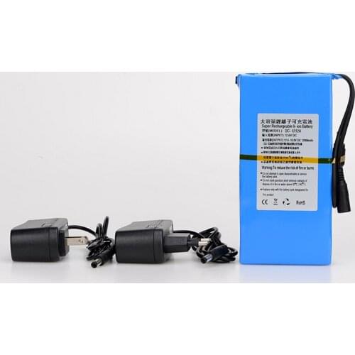 MasterFire Portable DC 12V 12000MAH Large Capacity Rechargeable Battery Lithium-ion Batteries Pack For CCTV Camera DC-1212A