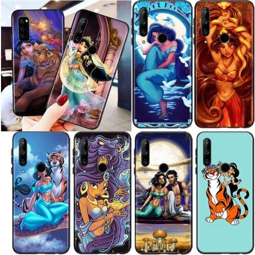 Princess jasmine For Honor 8S 8C 8X MAX 8A 8 7S 7A 7C Play 3E Prime Pro 2020 2019 Silicone Black Phone Case
