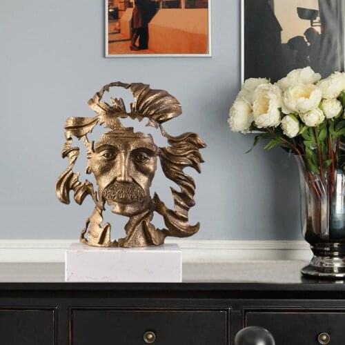 Nordic Home Decoration Art Figure Leonardo Da Figurines Living Room Desktop Decoration Metal Statue Interior Decor Sculpture