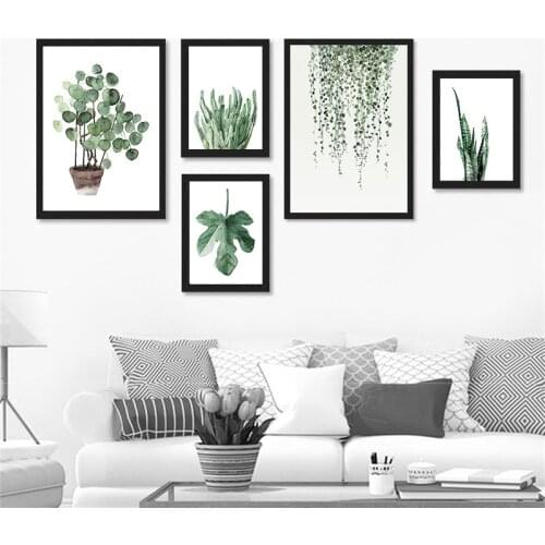 Nordic Minimalist Tropical Plant Leaves Canvas Art Print Poster Green Plant leaf rural Wall Pictures for Home Decoration