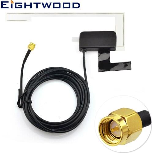 Eightwood Auto Car DAB Digital Active Antenna DAB Car Aerial With SMA Plug Male Connector Glass Mount for Pioneer JVC Kenwood