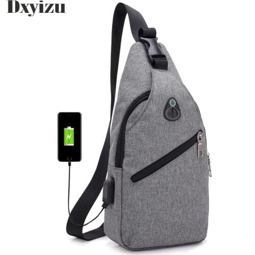 2020 USB Charging Crossbody Bags Men Casual Chest Bag Pack For Short Trip Anti theft Chest Bag Summer Shoulder Messenger Bag
