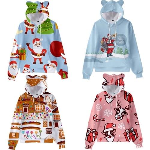 2021 Stylish Unisex child Men Women Santa Claus Christmas Novelty Ugly CHRISTMAS Snowman 3D Sweater hooded sweater Warm Sweater