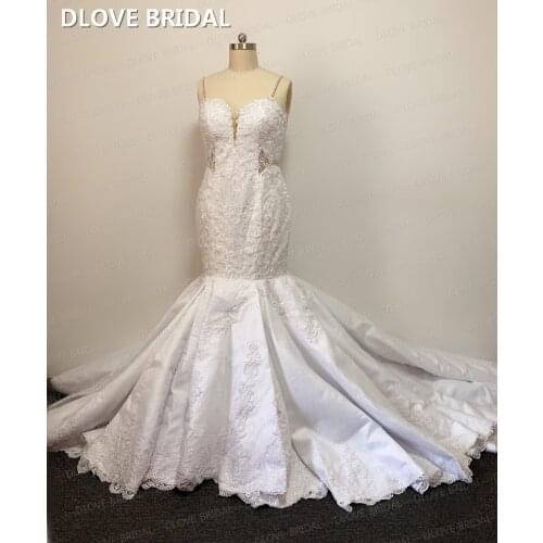 High Quality Beaded Lace Mermaid Wedding Dress Heavy Bridal Gown Vestido De Noiva
