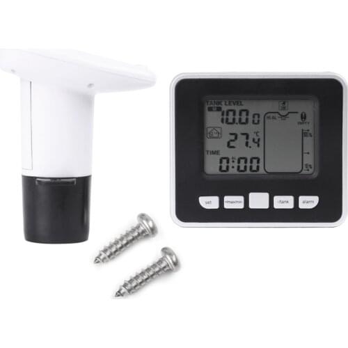LCD Digital Display Ultrasonic Level Sensor 0-15m Water Tank Level Meter Monitor Liquid Depth Detector With Temperature Display
