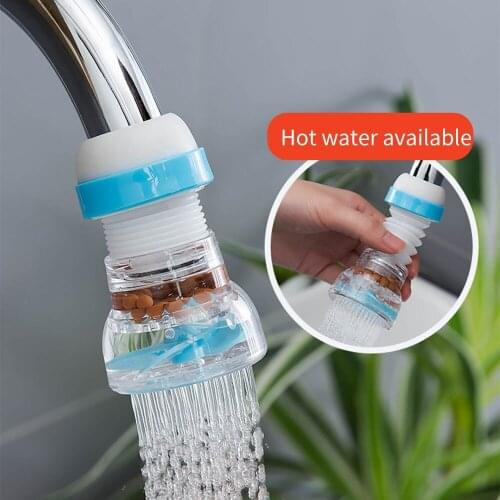 2pcs Household Kitchen Faucet Anti-spill Head Mouth Lengthen Sprinkler Filter Rotatable Faucet Shower Water Saving Devi