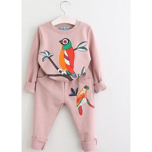 2019 Boutique girl outfits set / Bird on the tree / Kids clothes