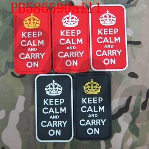 3D PVC patch Keep Calm and Carry on United Kingdom Morale