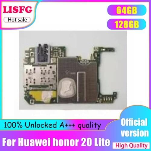 Free Shipping,Unlocked 64GB 128GB For HUAWEI Honor 20 Lite Motherboard,Global Version For HUAWEI Honor 20 Lite Logic Main Board