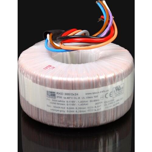 Block 300W 300VA Toroidal transformer 2*18V 2*24V power amplifier Toroidal transformer