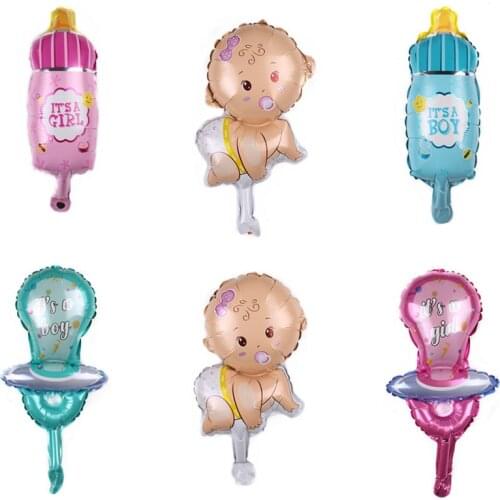 Wholesale Baby Welcome Party New Mini Milk Bottles, Baby Pacifiers, Aluminum Balloons for Childrens Birthday Party Decoration