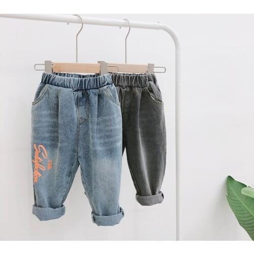 1 2 3 4 5 6 Years Toddler Boys Jeans Casual Elastic Waist Spring Autumn Trousers Jeans Kids Pants Baby Children Denim Pants