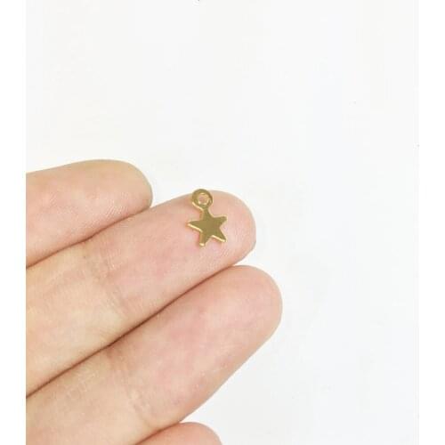 Eruifa 40pcs 5mm Iron Finding Dangling Star DIY Charms Pendant silver and Gold Jewelry handmade DIY 2 colors
