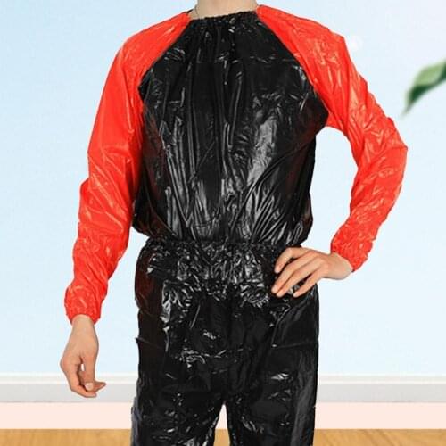 Black and red sauna suit waterproof and tear-proof PVC fitness weight loss exercise sweat sauna suit training fitness wear