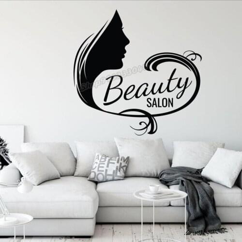 Beauty wall decor Manicure Hair Nails Eye Lashes Wall decal Women Girl Beauty Salon Wall Stickers Beauty Salon Decor Decal B134