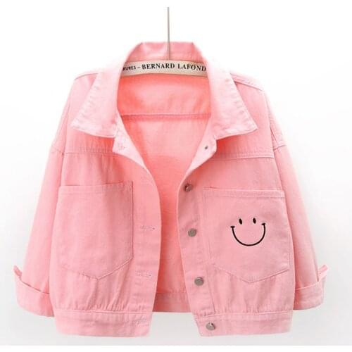 Korean Fashion Turn Down Collar Short Denim Jacket Women Summer Plus Size Embroidered Coat Color Jeans Cardigan Outerwear