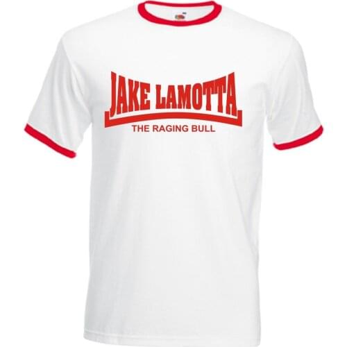 Summer Classical Solid Color Short Sleeve Loose Jake Lamotta The Raging Bull Ringer T-Shirt, Leggenda Del Pugilato,Skate Tshirt