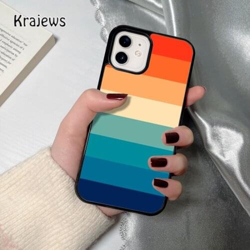 Krajews Cute Retro Stripes coque Phone Case for iPhone 12 mini 5 6 6S 7 8 PLUS X XS XR 11 PRO MAX SE 2020 Back Cover Funda Shell