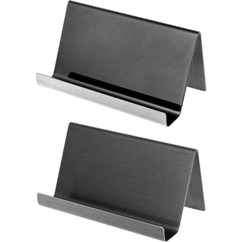 Stainless Steel Business Card Holder Desktop Card Display Rack Organizer for Office
