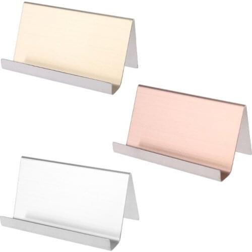 Stainless Steel Business Name Card Holder Display Stand Rack Desktop Organizer qyh