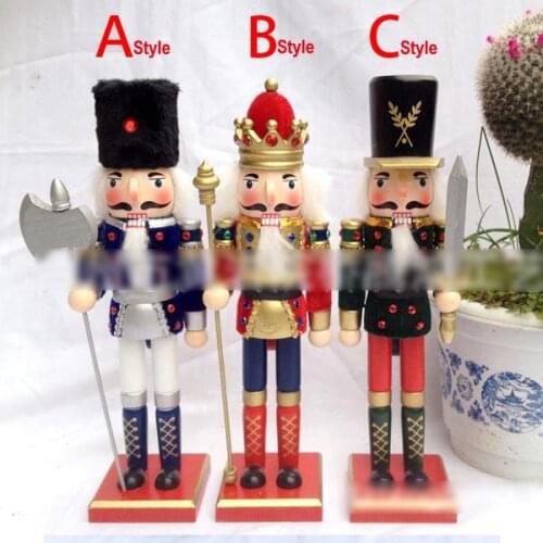 30CM high quality new king doll puppets Toy fine painted nutcracker walnut soldiers novelty Christmas gift HT053