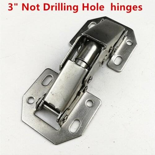 3 inch 90 Degree Not Drilling Hole Furniture Hinges Bridge Shaped Spring Frog Hinge Full Overlay Cupboard Door Hinges