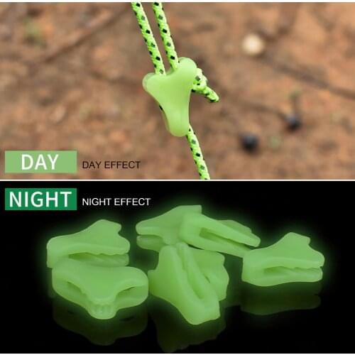 10/20pcs Plastic Outdoor Camping Fluorescent Luminous Awning Tent Rope Buckle Canopy Anti-slip Triangle Tightening Hook Buckles